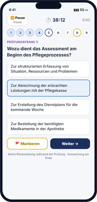 Examensmodus mit Timer